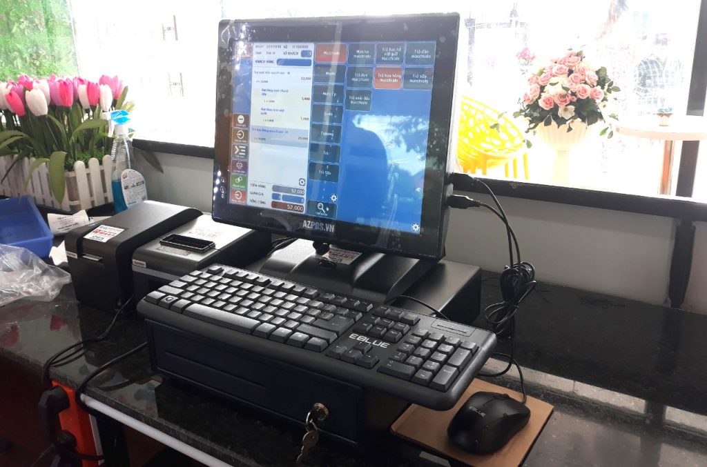 Máy tính tiền cảm ứng Azpos tại cần thơ dành cho nhà hàng quán ăn quán cafe