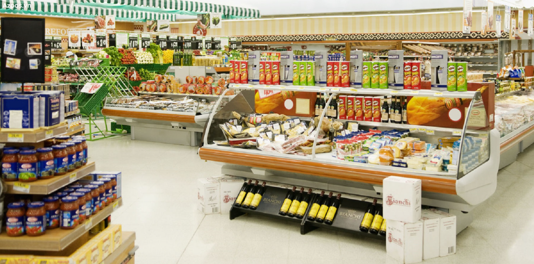 trưng bày cửa hàng siêu thị mini