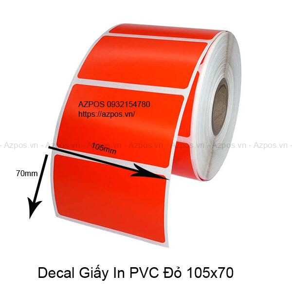 Giấy Decal In Tem Nhãn Mã Vạch PVC 105x70mm màu đỏ