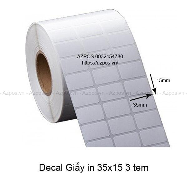 Giấy Decal In Tem Mã Vạch 35x15mm 3 Tem