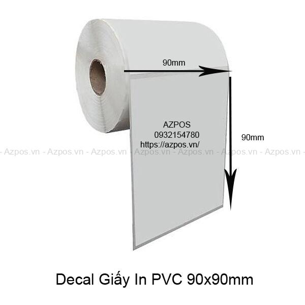 Giấy Decal in Nhãn Mã Vạch PVC 90x90mm