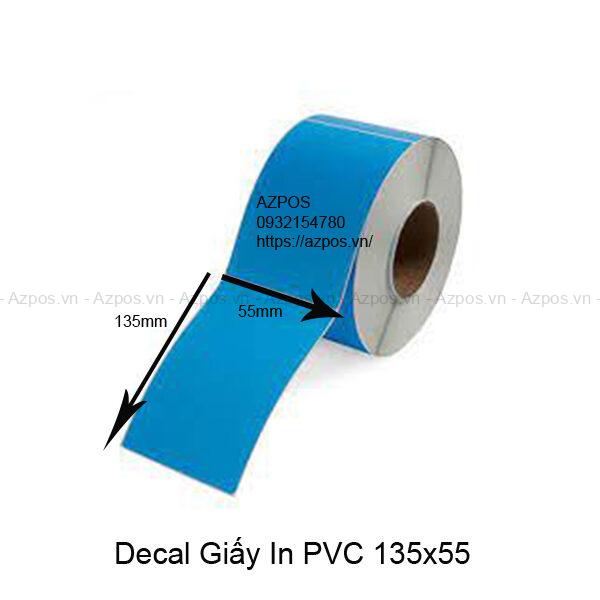 Giấy decal In Tem Nhãn Mã Vạch PVC 135x55 Xanh Dương
