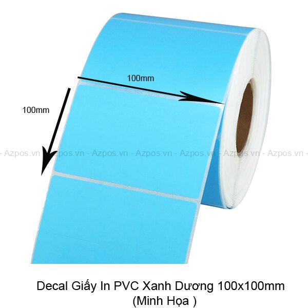 Giấy Decal In Mã Vạch PVC 100x100 Xanh Dương