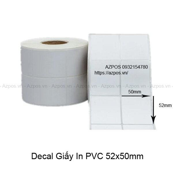 Giấy decal In Tem Mã Vạch 2 Tem PVC 52x50mm
