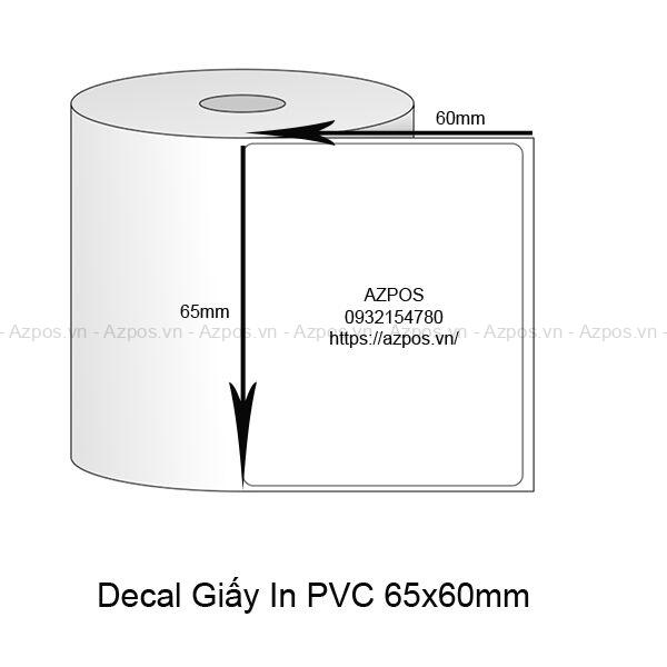 Giấy Decal In Tem Nhãn Mã Vạch PVC 65x60mm
