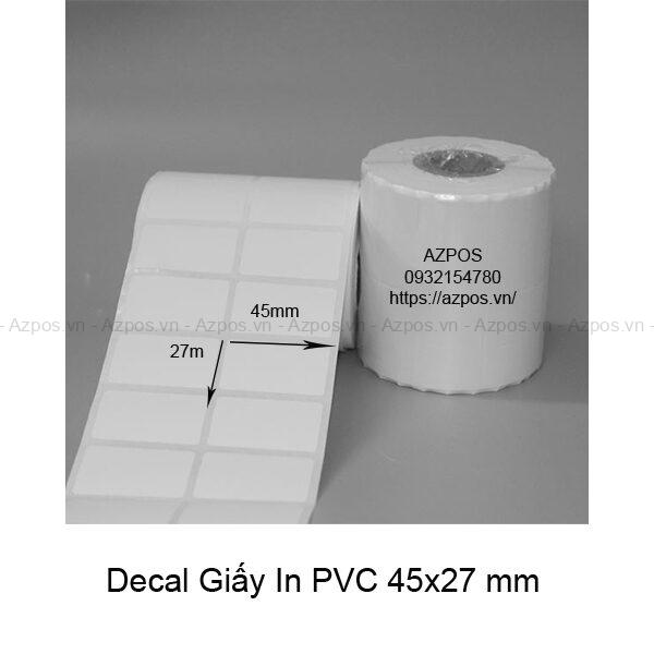 Giấy Decal In Mã Vạch PVC 2 Tem 47x27mm