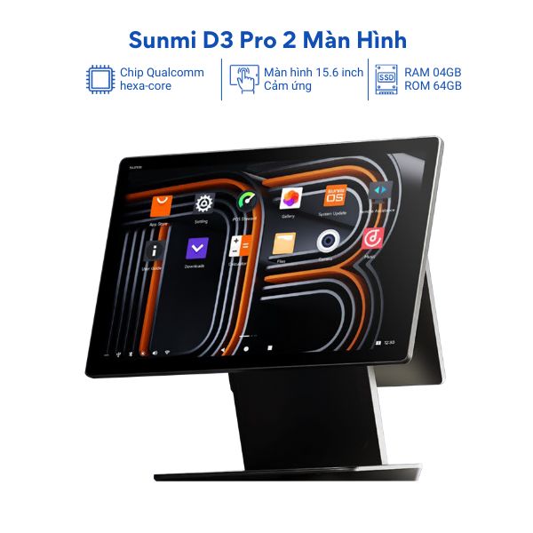 Máy POS cảm ứng Android Sunmi D3 Pro 2 Màn Hình
