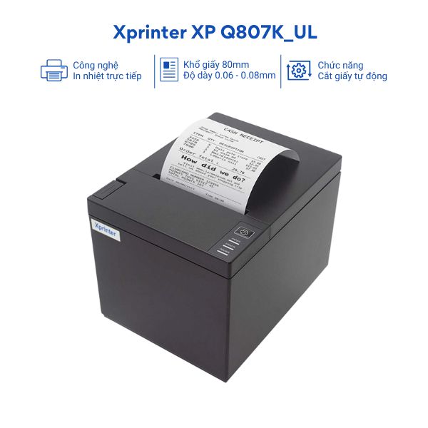 Máy In Hóa Đơn Xprinter XP Q807K_UL (USB+LAN)