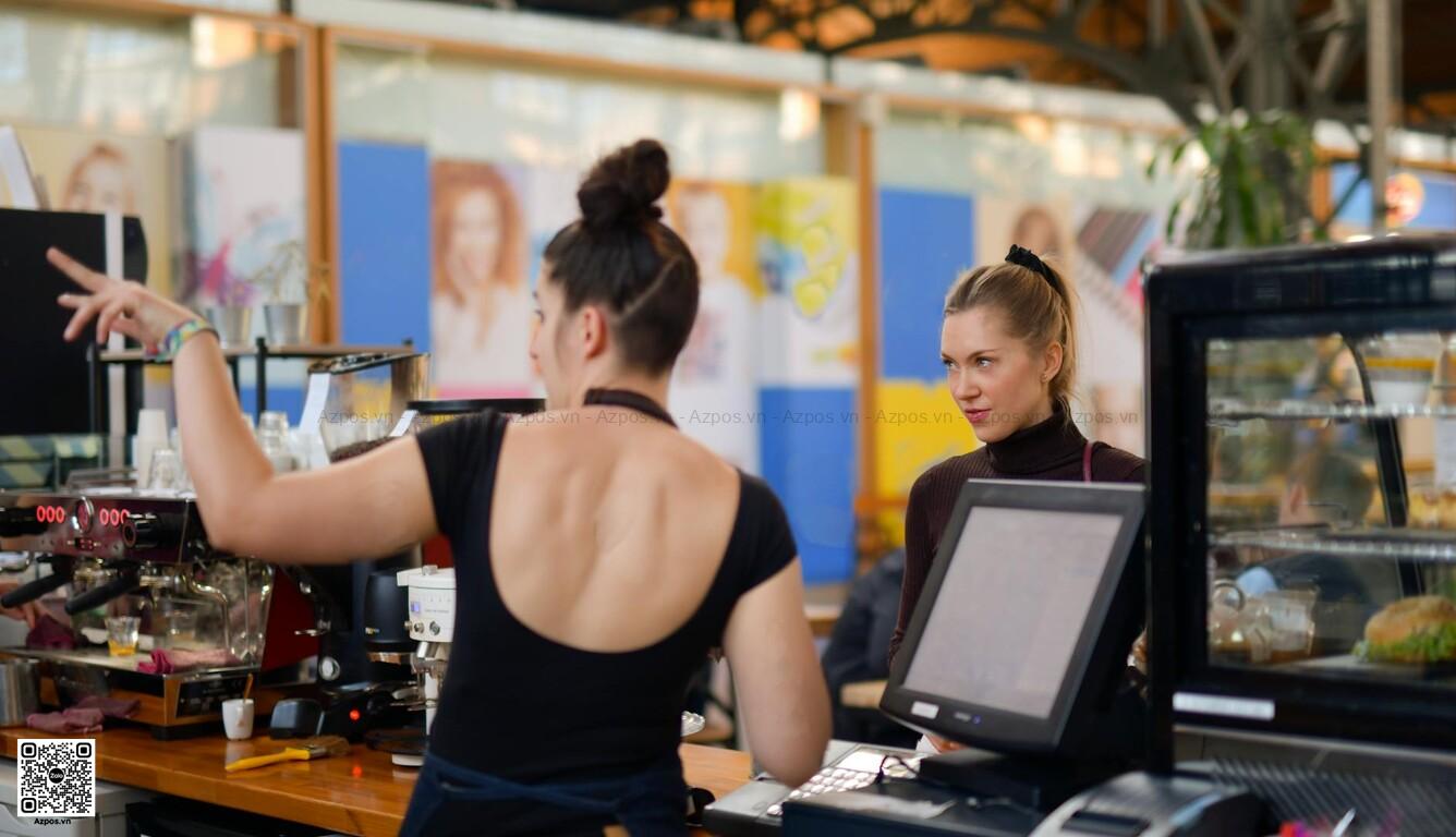 Máy tính tiền quán cafe và máy in bill tại quầy
