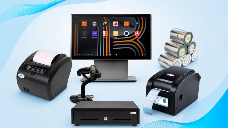 POS + Phần mềm + Máy quét + Máy in bill + Máy in tem
