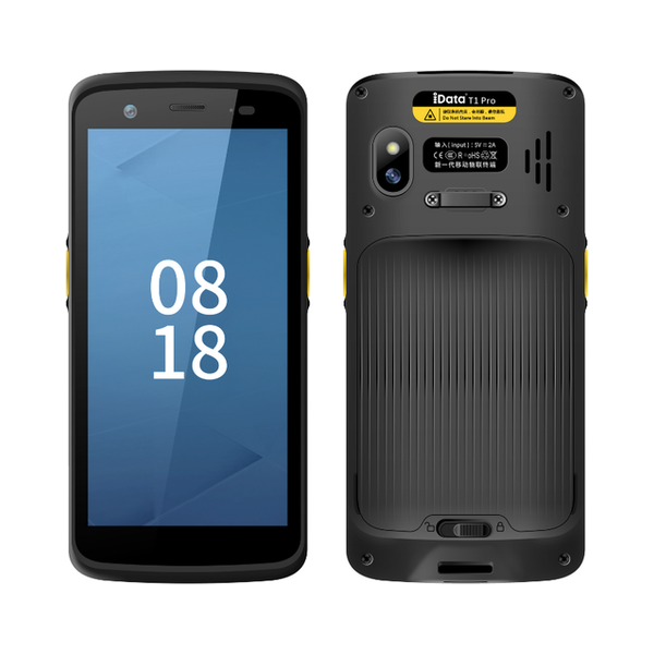 Máy kiểm kho PDA iData T1 Pro mặt trước và mặt sau