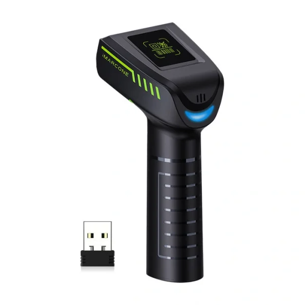 Máy quét mã vạch không dây iMarcone MC-3303BW có màn hình nhỏ, kèm đầu thu USB