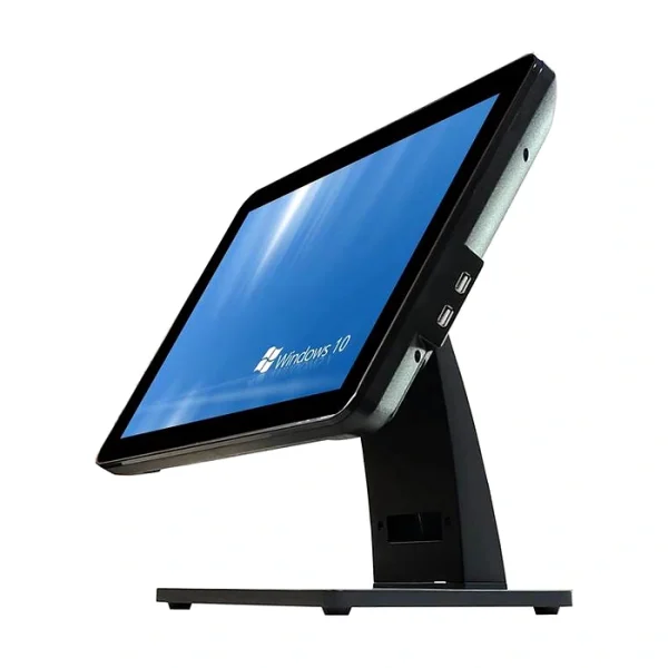 Máy tính tiền AZP-W610 nhìn nghiêng, màn hình cảm ứng ngả góc dễ thao tác