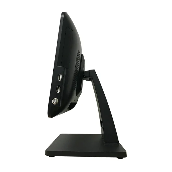 Cạnh bên máy tính tiền AZP-W610 với hai cổng USB và khe tản nhiệt